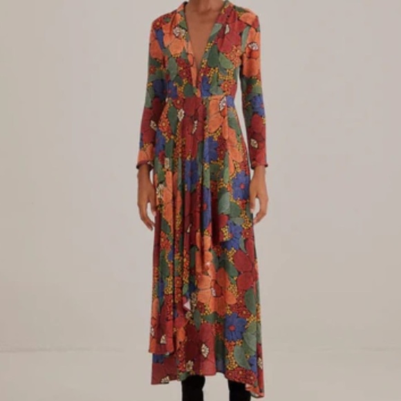 FARM Rio Dresses & Skirts - FARM Rio Colorful Floral Long Sleeve Dress